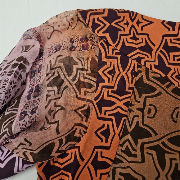 Diane Von Furstenberg Tabalah Silk V Neck Dress In Orange And Maroon Size 4 - Picture 10 of 16